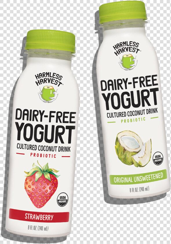 Two Harmless Harvest Dairy free Yogurt Drink 8oz Bottles    Harmless Harvest Yogurt  HD Png DownloadTransparent PNG