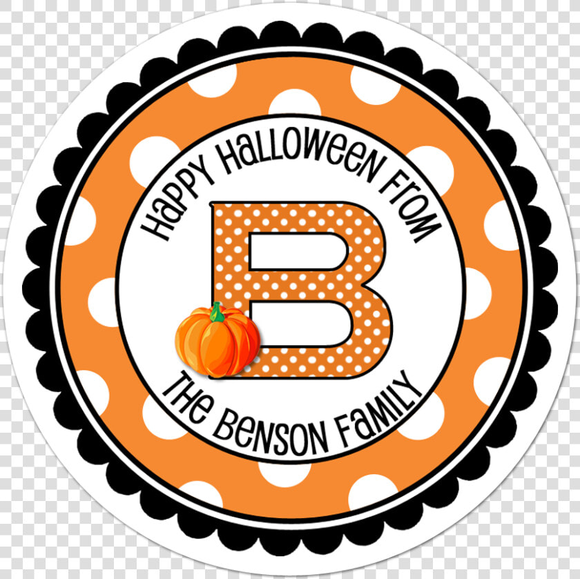 Pumpkin Monogram Wide Polka Dot Border Personalized  HD Png DownloadTransparent PNG