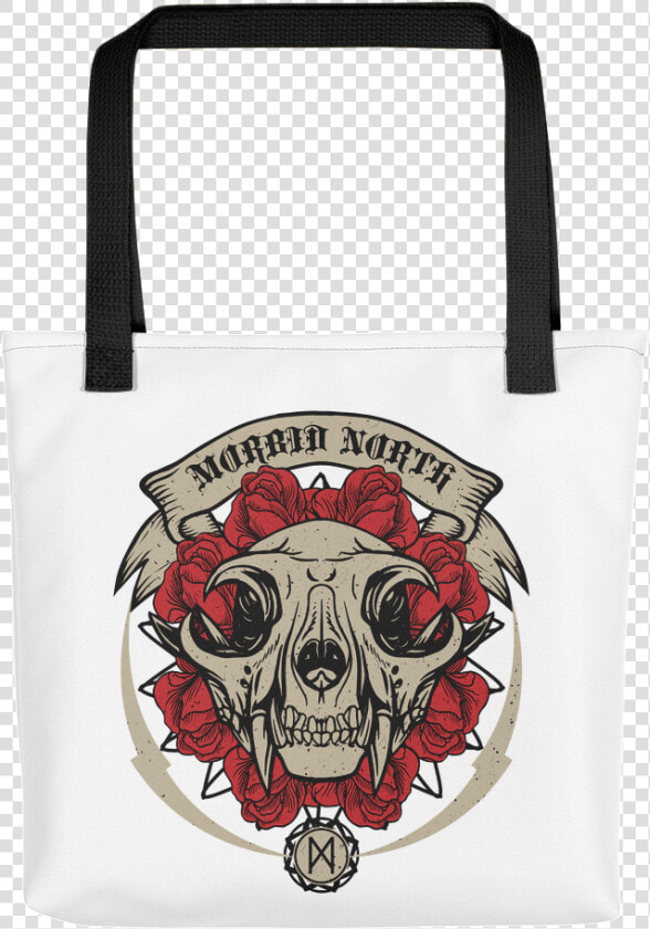 Cat Skull On White Mockup Mockup Black   Tote Bag Panda  HD Png DownloadTransparent PNG