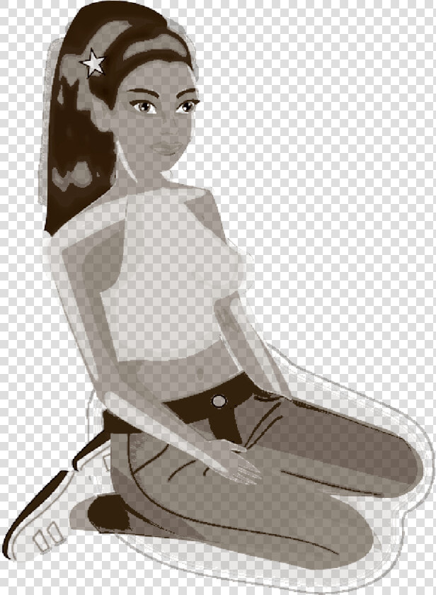Girl  Woman  Person  Kneeling  Pigtail  Plait  Braid   Sitting  HD Png DownloadTransparent PNG