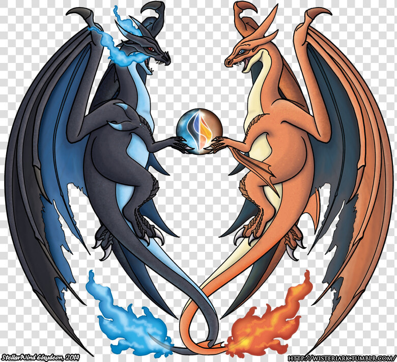 Mcxy Shirt For Web   Charizard And Mega Charizard  HD Png DownloadTransparent PNG