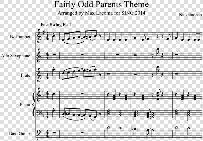 Fairly Odd Parents Theme Song Sheet Music  HD Png DownloadTransparent PNG