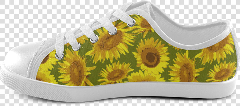 Sunflowers On Green Background Canvas Kid S Shoes  HD Png DownloadTransparent PNG