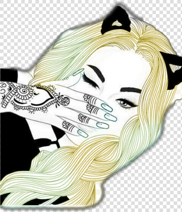 I Edited This Sticker To Look More Like Luna Lovegood   Girl Black And White Drawing  HD Png DownloadTransparent PNG