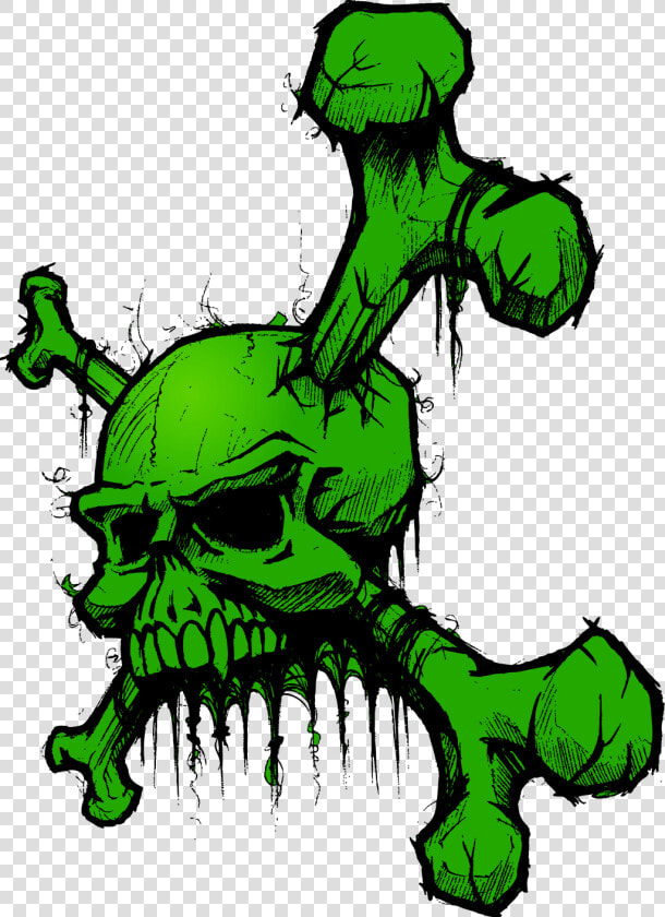  mq  green  skull  skulls  head   Skull And Crossbones  HD Png DownloadTransparent PNG