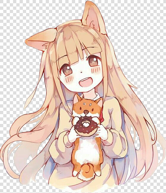  animegirl  anime  girl  cute  kawaii  dog  catgirl   Cute Kawaii Anime Girl  HD Png DownloadTransparent PNG