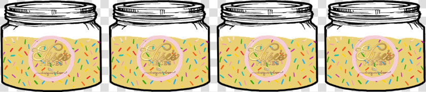 4 Pack  Funfetti Cake Dough Jar  HD Png DownloadTransparent PNG