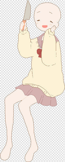 Drawn Doll Base   Anime Girl Base Sitting  HD Png DownloadTransparent PNG