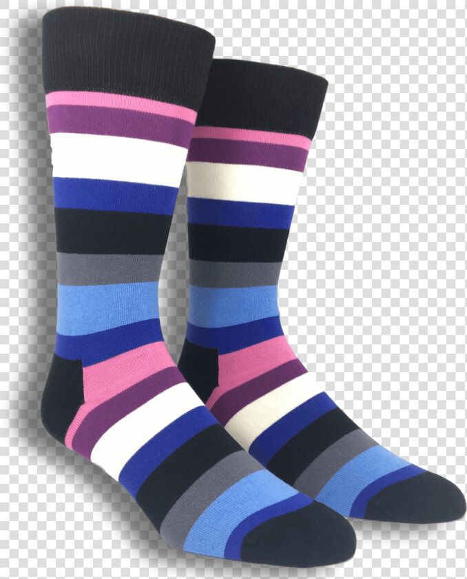 Black  Pink  And Blue Stripe Socks By Happy Socks   Hockey Sock  HD Png DownloadTransparent PNG