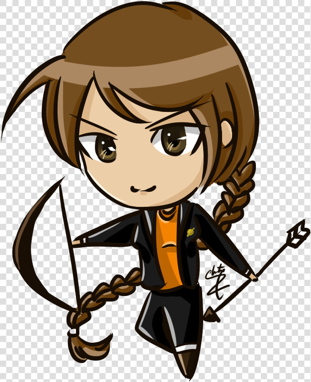 Katniss Everdeen Cartoon Chibi  HD Png DownloadTransparent PNG