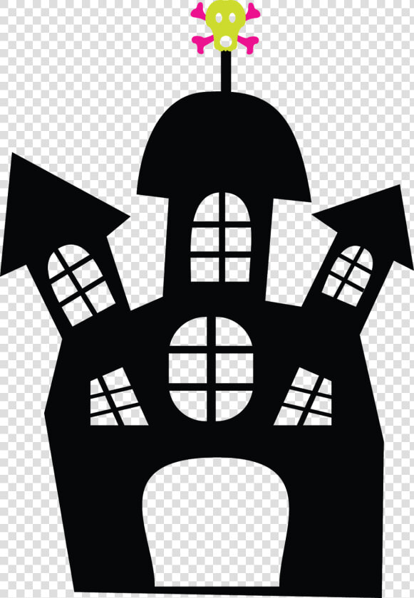 Halloween Haunted Houses Clipart   Haunted House Clipart Free Black And White  HD Png DownloadTransparent PNG