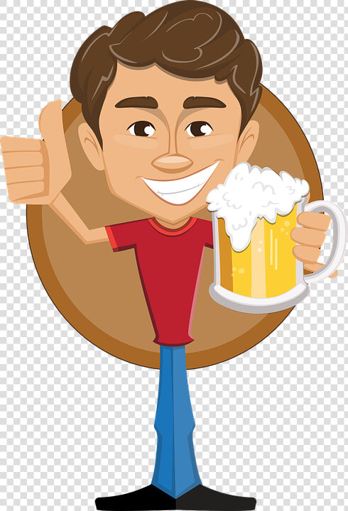 Man  Beer  Thumbs Up  Holding  Happy  Smile  T Shirt   Happy Birthday Polish Gif  HD Png DownloadTransparent PNG