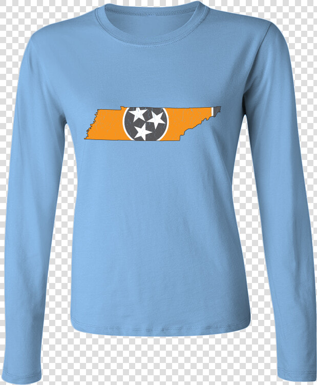 Tennessee Flag State Outline Orange Womens Long Sleeve   Long sleeved T shirt  HD Png DownloadTransparent PNG