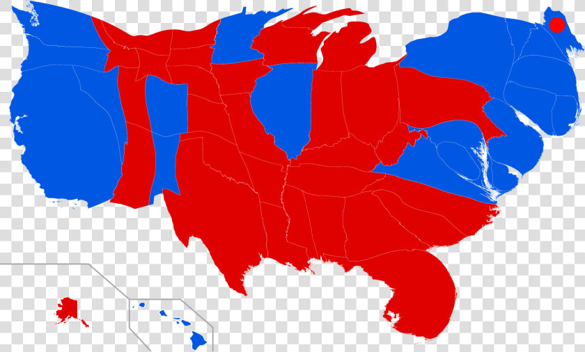 United States Presidential Election  2016 Cartogram   Cartogram Us Election 2016  HD Png DownloadTransparent PNG