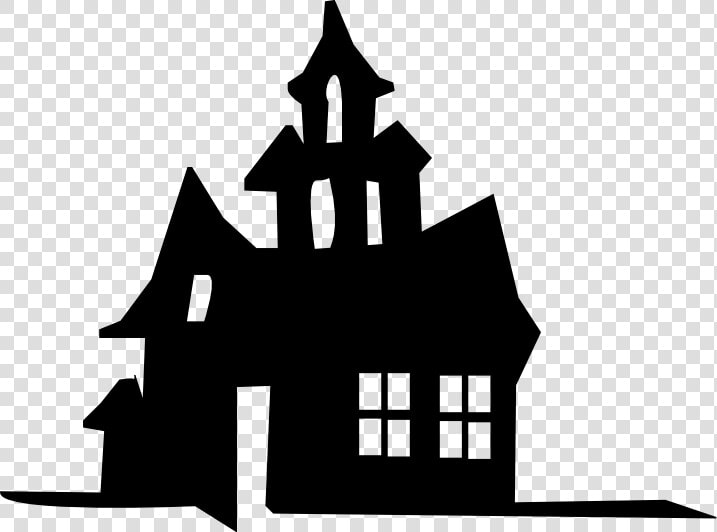 Haunted House Silhouette Stencil   Silhouette Haunted House Clipart  HD Png DownloadTransparent PNG
