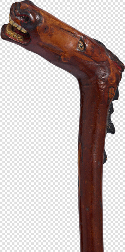 Carved Horse Head Folk Art Walking Stick   Wood  HD Png DownloadTransparent PNG