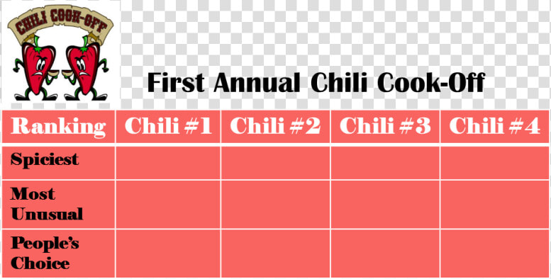 Chili Cook Off Voting Sheet  HD Png DownloadTransparent PNG