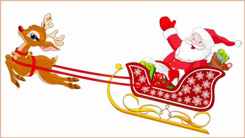 Sleigh Royalty Free Stock Amazing Santa And Reindeer   Santa Sleigh Clipart  HD Png DownloadTransparent PNG