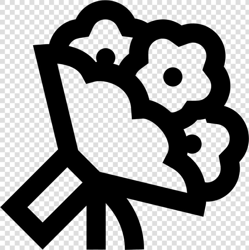 Transparent Flower Bouquet Clipart Black And White   Transparent Bouquet Icon Png  Png DownloadTransparent PNG