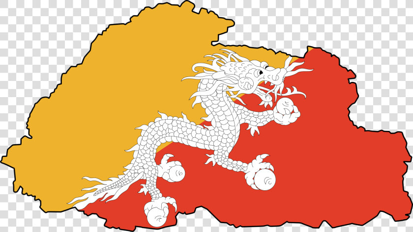 Bhutan Flag Map Large Map   Bhutan Flag Map Png  Transparent PngTransparent PNG