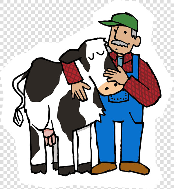 Cow And Farmer 400w   Cow And Farmer Clipart  HD Png DownloadTransparent PNG