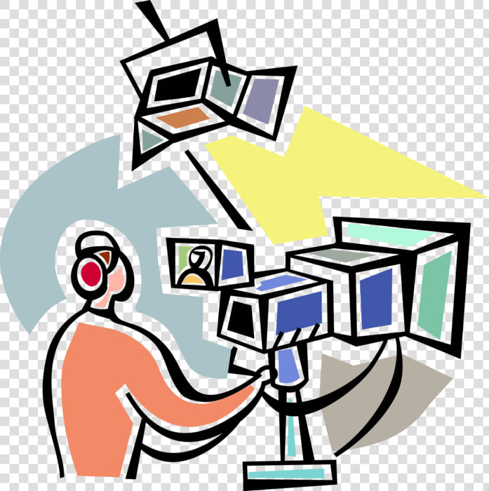 Vector Illustration Of Television Broadcast Studio   Tv Show Camera Clip Art  HD Png DownloadTransparent PNG