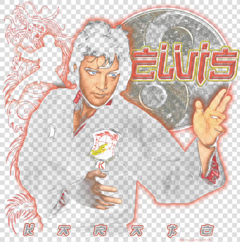 Elvis Presley Karate Men S Ringer T shirt   Illustration  HD Png DownloadTransparent PNG