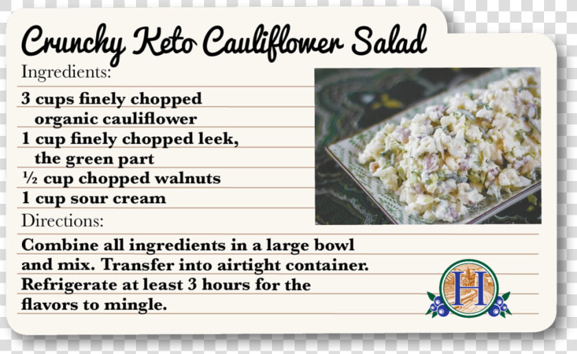 Crunchy Keto Cauliflower Salad  HD Png DownloadTransparent PNG