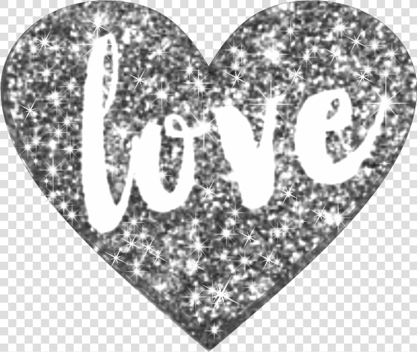 Ftestickers Stickers Glitter Heart Love Sparkles Heart   Silver Glitter Transparent Heart  HD Png DownloadTransparent PNG