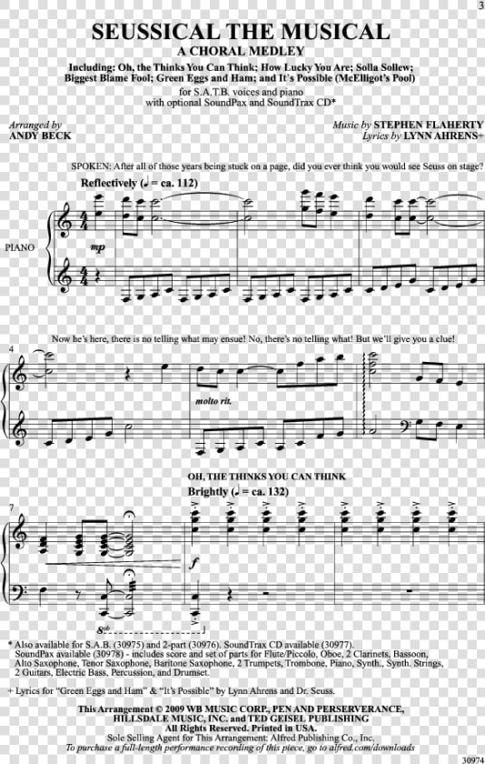 Product Thumbnail   Oh The Thinks You Can Think Seussical Jr Sheet Pdf  HD Png DownloadTransparent PNG