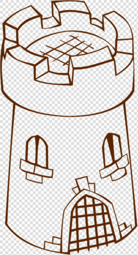 Castle Watch Tower Outline   Tower Black And White Clipart  HD Png DownloadTransparent PNG