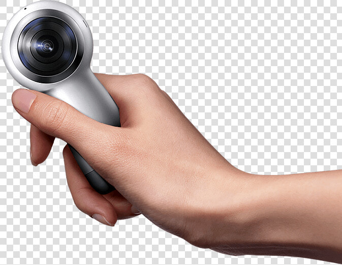 A Hand Holding The Gear 360 Moves From The Right To   Samsung Gear 360 Logo  HD Png DownloadTransparent PNG