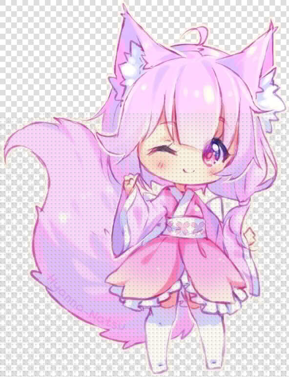  freetoedit  cute  kawaii  girl  anime  manga  chibi   Fox Chibi Girl Drawing  HD Png DownloadTransparent PNG