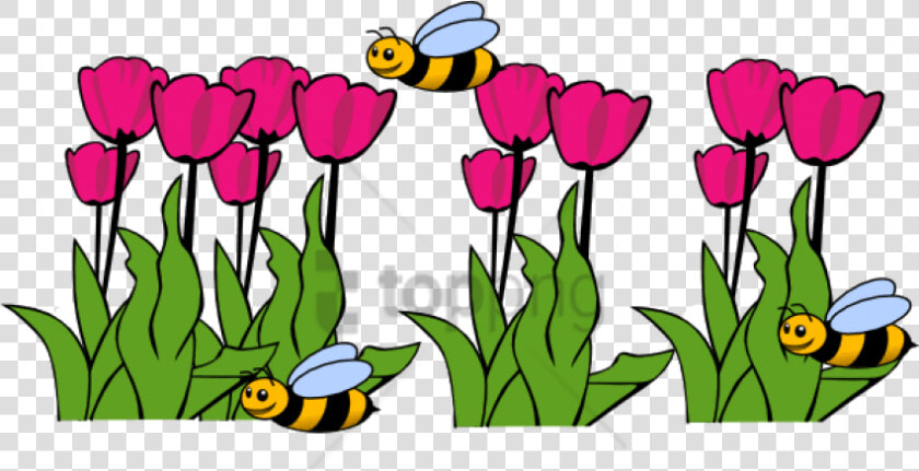 Spring Season Clipart Png   Bee And Flowers Clipart  Transparent PngTransparent PNG