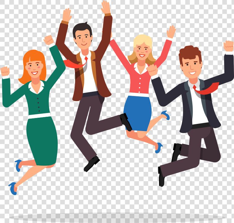 Happy Business People Jumping   Png Download   People Celebrating Ransparent Background  Transparent PngTransparent PNG