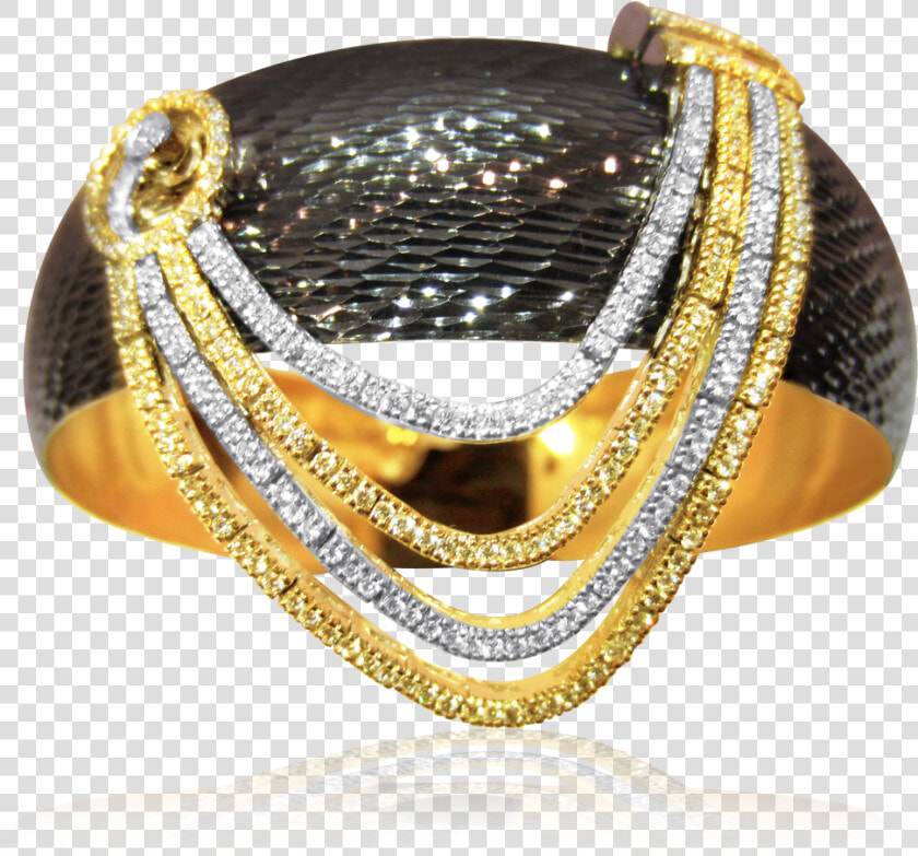 18kt Gold Gun Metal Polish On Textured Base  Brilliant   Body Jewelry  HD Png DownloadTransparent PNG