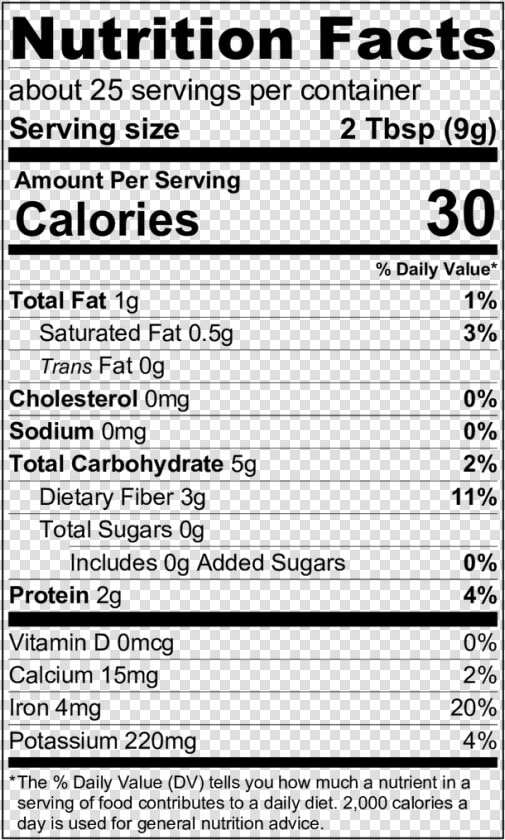 Organic Cacao Powder 8oz   Apple Jam Nutrition Facts  HD Png DownloadTransparent PNG