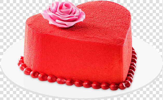 Red Velvet Cake In Heart Shale  HD Png DownloadTransparent PNG