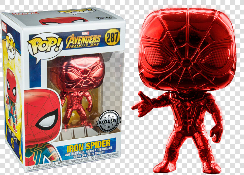 Striphelden Funko Pop Vinyl Flying Iron Man Red Chrome   Spiderman Chrome Funko Pop  HD Png DownloadTransparent PNG