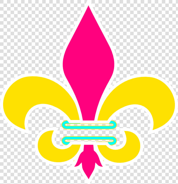 Fleur De Lis Gold Pink And Teal Clip Art   Flor De Lis Escoteiro  HD Png DownloadTransparent PNG