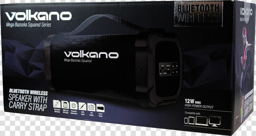 Volkano Mega Bazooka Squared Bluetooth Speaker Packaging   Electronics  HD Png DownloadTransparent PNG
