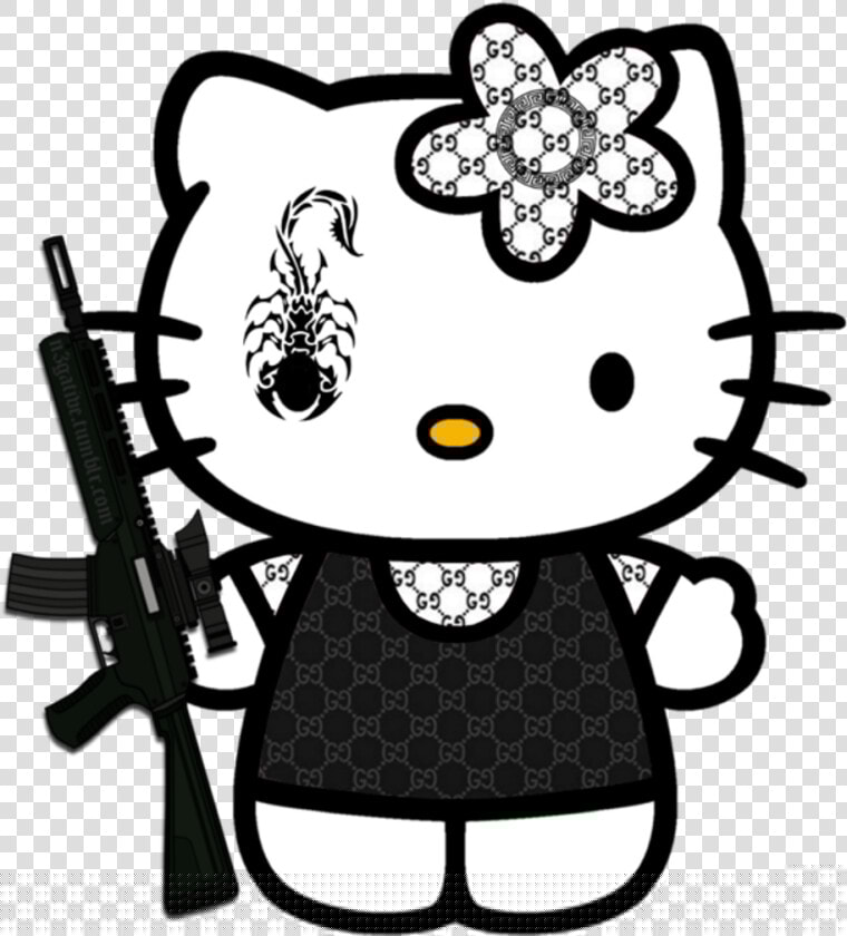 Hellokitty Gucci Ak47 Kidcore Cute Scorpion Hello Kitty  HD Png DownloadTransparent PNG