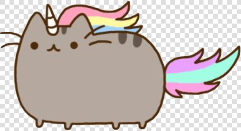  unicorn  pusheen  kawaii  cute  rainbow  horn  sticker   Pusheen Cat Rainbow Gif  HD Png DownloadTransparent PNG