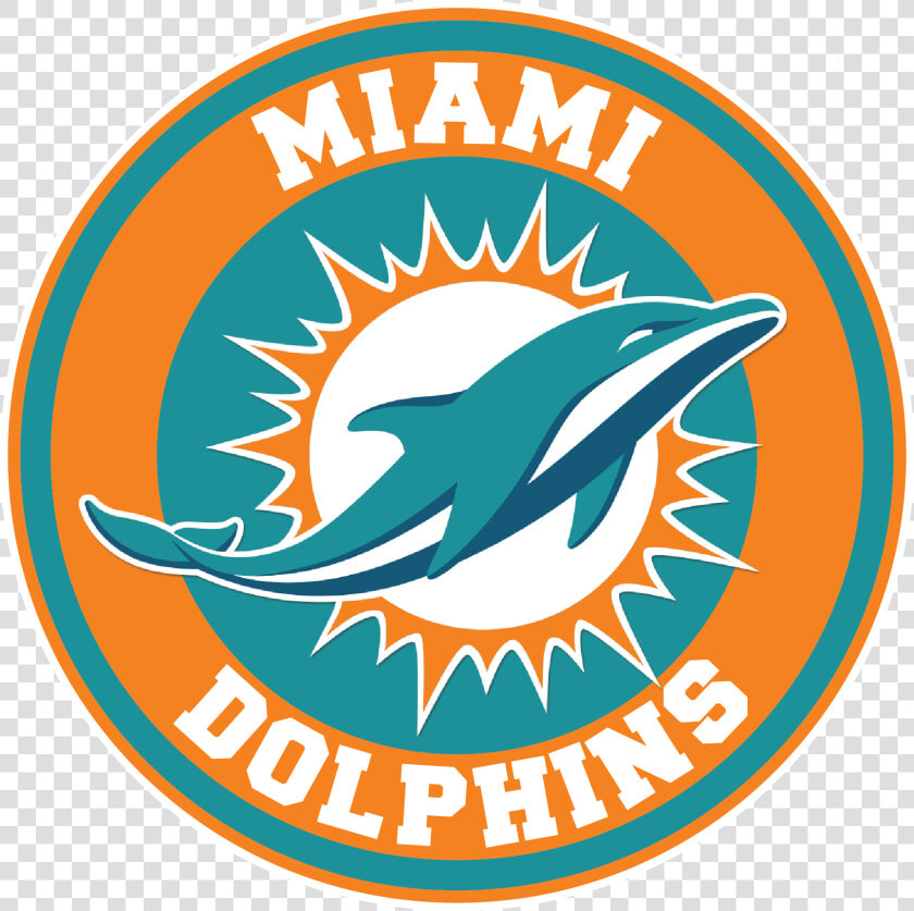 Miami Dolphins Circle Logo Vinyl Decal   Sticker 5   Nfl Miami Dolphins  HD Png DownloadTransparent PNG