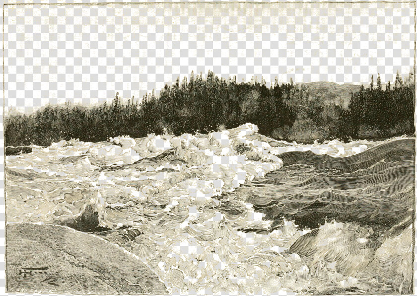 Cross View Of The Rapids Near The Brink Of The Grand   Monochrome  HD Png DownloadTransparent PNG