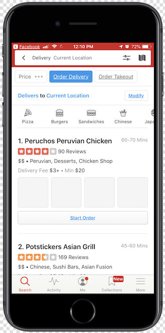 Yelp App Search Filters   Twitter Mobile App Interface 2019  HD Png DownloadTransparent PNG