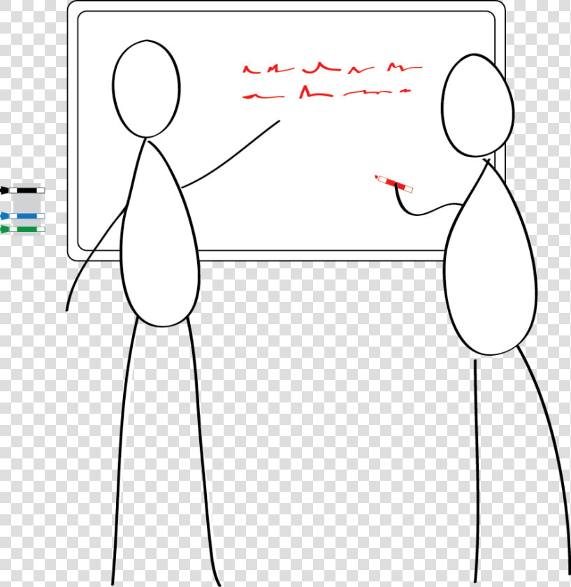 A Sketch Shows Two People Working At A Whiteboard   Illustration  HD Png DownloadTransparent PNG