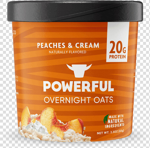 Peaches And Cream Overnight Oats   Powerful Overnight Oats  HD Png DownloadTransparent PNG