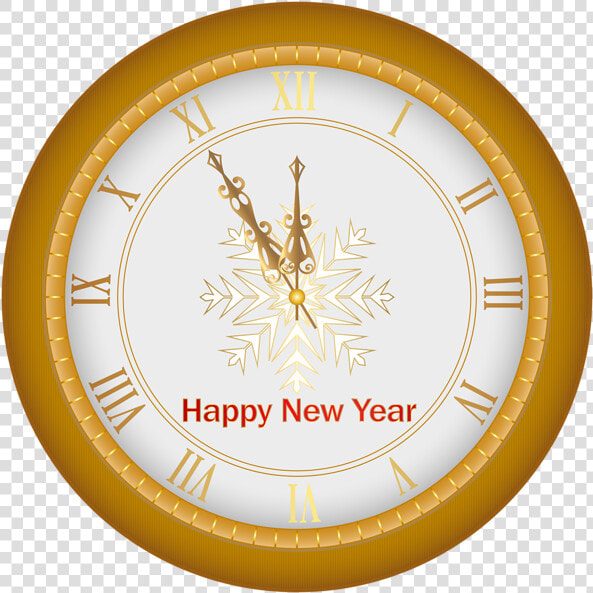 Happy New Year Clock Gold Clip Art Image   Happy New Year Clock Clipart  HD Png DownloadTransparent PNG