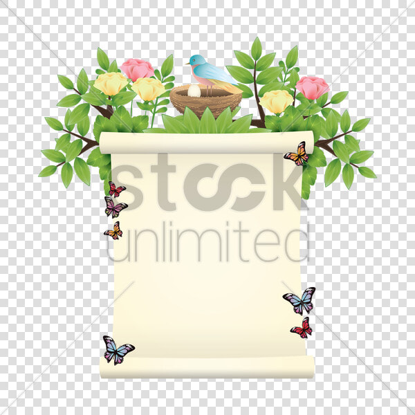 Spring Season Border Clipart Floral Design   Birds Spring Border  HD Png DownloadTransparent PNG